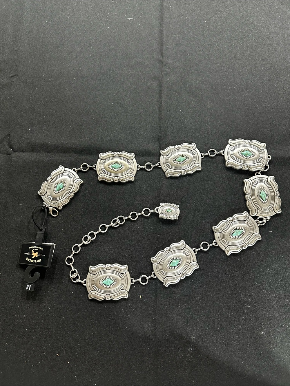 Idyllwind Silver-Tone Concho Belt with Turquoise Accents